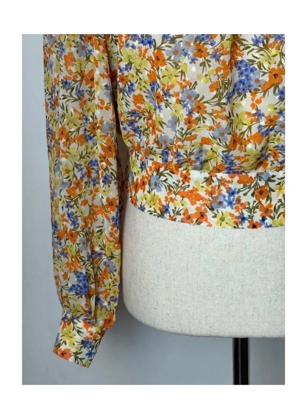 ASTR Yellow Floral Tie-Front Blouse